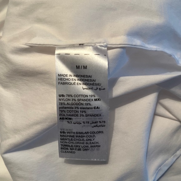 White House Black Market White Wrap Blouse Top 3/4 sleeves work business M - Picture 5 of 5